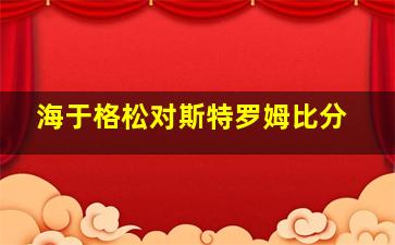 海于格松对斯特罗姆比分