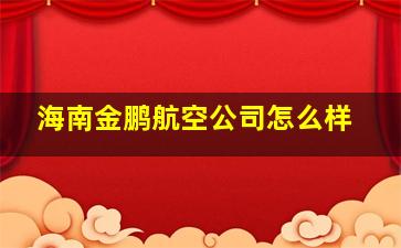 海南金鹏航空公司怎么样