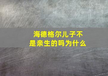 海德格尔儿子不是亲生的吗为什么