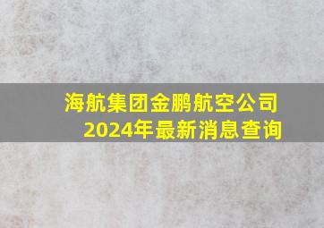 海航集团金鹏航空公司2024年最新消息查询