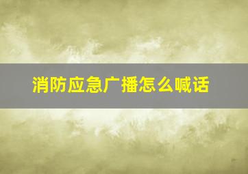 消防应急广播怎么喊话