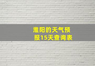 淮阳的天气预报15天查询表