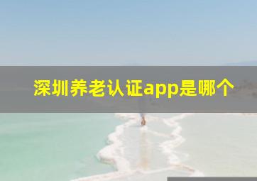 深圳养老认证app是哪个