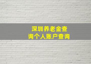 深圳养老金查询个人账户查询