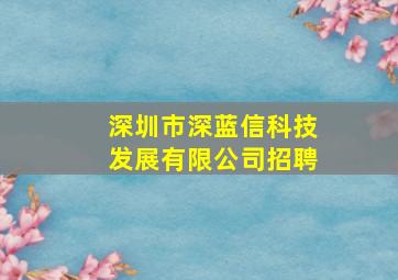 深圳市深蓝信科技发展有限公司招聘