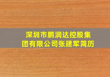 深圳市鹏润达控股集团有限公司张建军简历