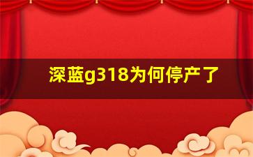 深蓝g318为何停产了