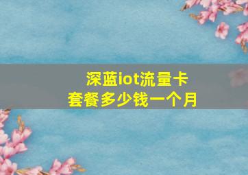 深蓝iot流量卡套餐多少钱一个月