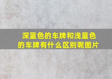 深蓝色的车牌和浅蓝色的车牌有什么区别呢图片