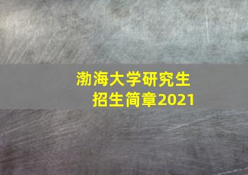 渤海大学研究生招生简章2021