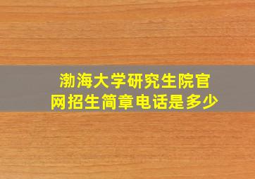 渤海大学研究生院官网招生简章电话是多少