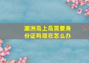 湄洲岛上岛需要身份证吗现在怎么办