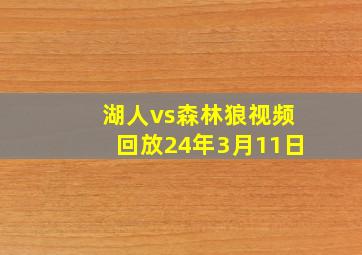 湖人vs森林狼视频回放24年3月11日