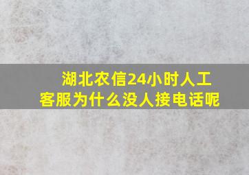 湖北农信24小时人工客服为什么没人接电话呢