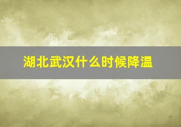 湖北武汉什么时候降温