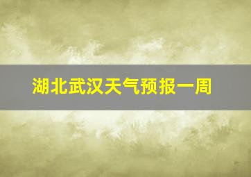 湖北武汉天气预报一周