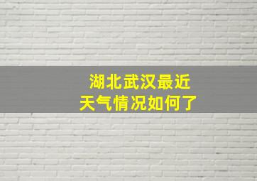 湖北武汉最近天气情况如何了