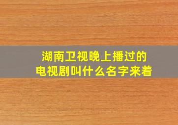 湖南卫视晚上播过的电视剧叫什么名字来着