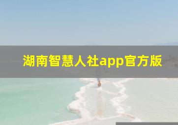 湖南智慧人社app官方版