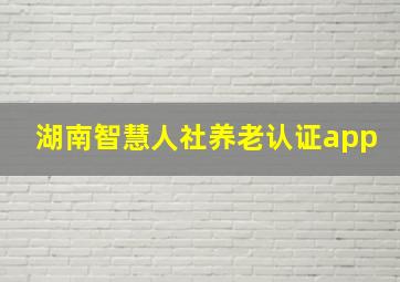 湖南智慧人社养老认证app