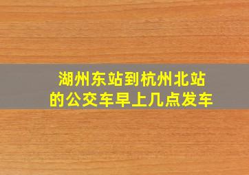 湖州东站到杭州北站的公交车早上几点发车