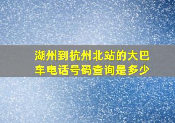 湖州到杭州北站的大巴车电话号码查询是多少