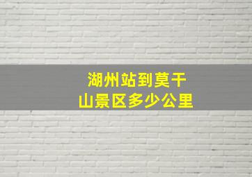 湖州站到莫干山景区多少公里