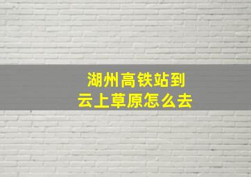 湖州高铁站到云上草原怎么去