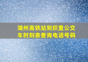 湖州高铁站到织里公交车时刻表查询电话号码