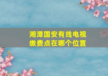 湘潭国安有线电视缴费点在哪个位置