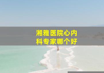 湘雅医院心内科专家哪个好