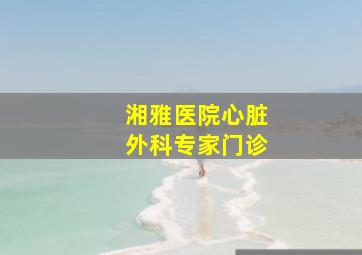 湘雅医院心脏外科专家门诊