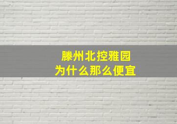 滕州北控雅园为什么那么便宜