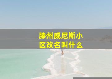 滕州威尼斯小区改名叫什么