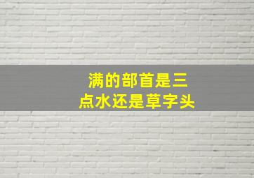 满的部首是三点水还是草字头