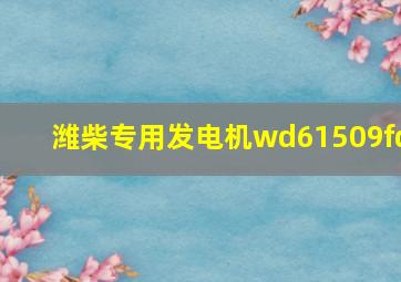 潍柴专用发电机wd61509fd