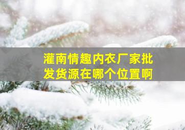 灌南情趣内衣厂家批发货源在哪个位置啊