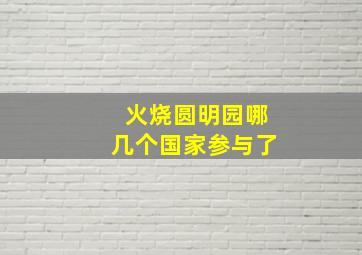 火烧圆明园哪几个国家参与了