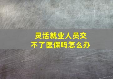 灵活就业人员交不了医保吗怎么办