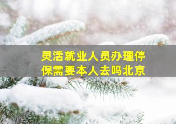 灵活就业人员办理停保需要本人去吗北京