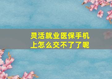 灵活就业医保手机上怎么交不了了呢