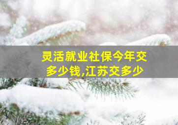 灵活就业社保今年交多少钱,江苏交多少