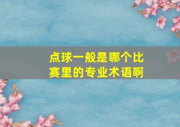 点球一般是哪个比赛里的专业术语啊