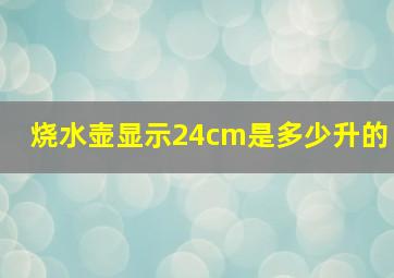 烧水壶显示24cm是多少升的