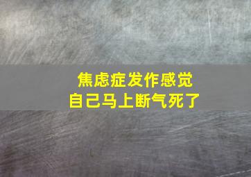 焦虑症发作感觉自己马上断气死了