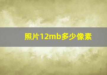 照片12mb多少像素