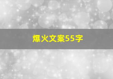 爆火文案55字