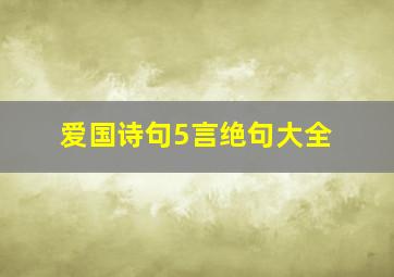 爱国诗句5言绝句大全