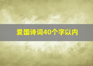 爱国诗词40个字以内