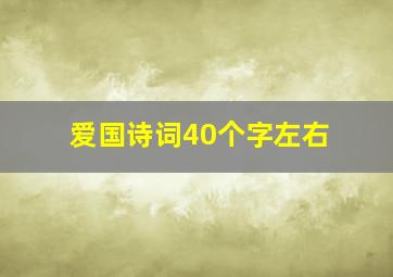 爱国诗词40个字左右